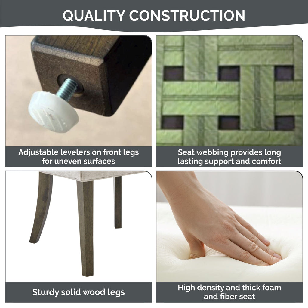 Chaises de salle à manger rembourrées Madison Park Signature Ultra avec pieds en bois (lot de 2) - N/A