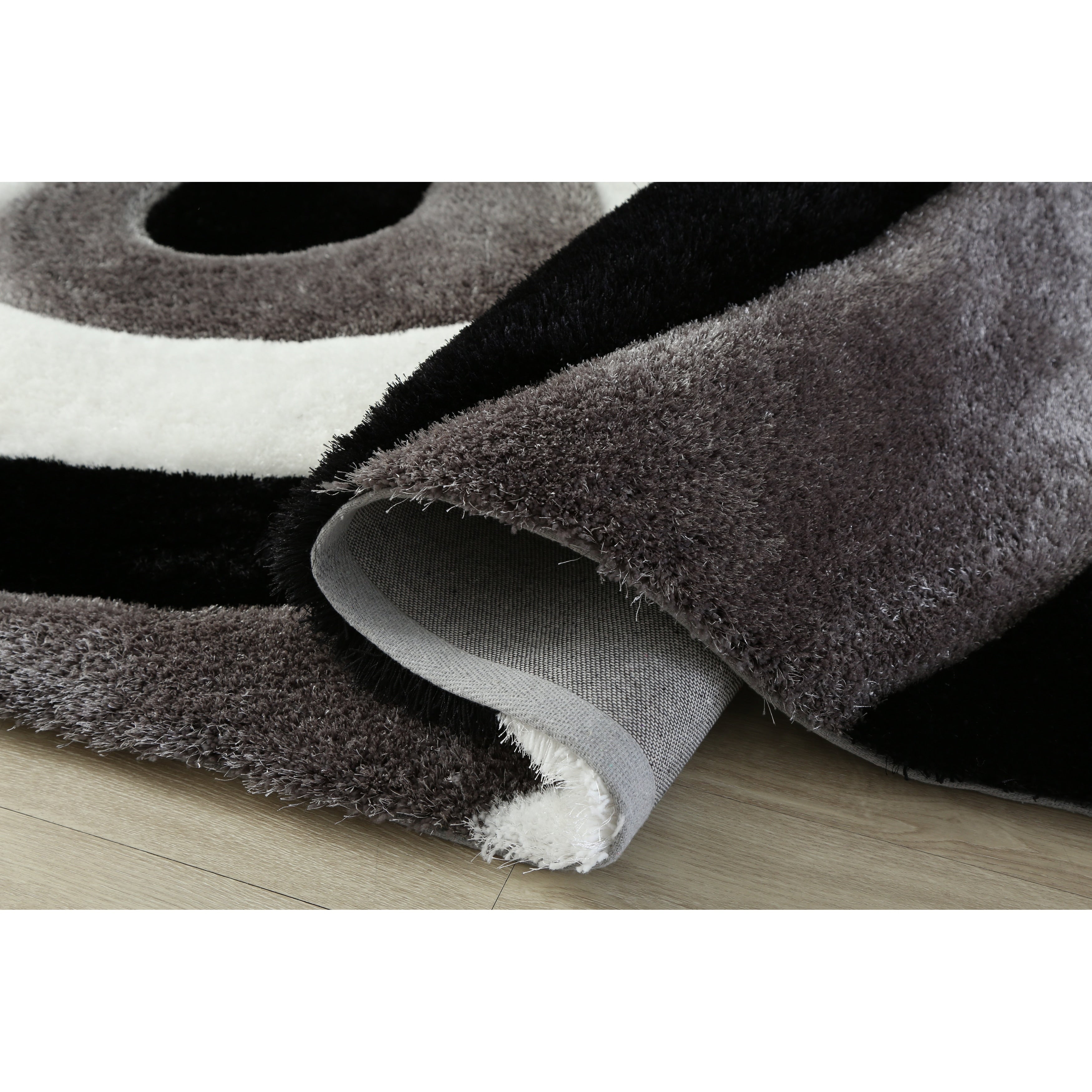 Tapis à poils longs Mateos au design abstrait