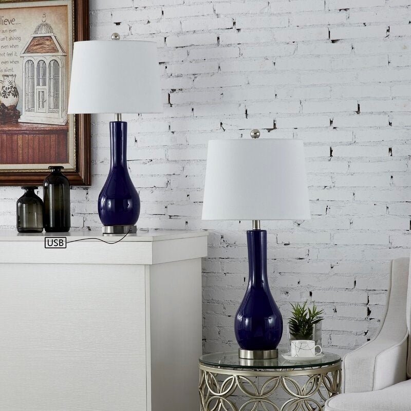 Ensemble de lampes de table en céramique 28,5 avec USB (lot de 2)