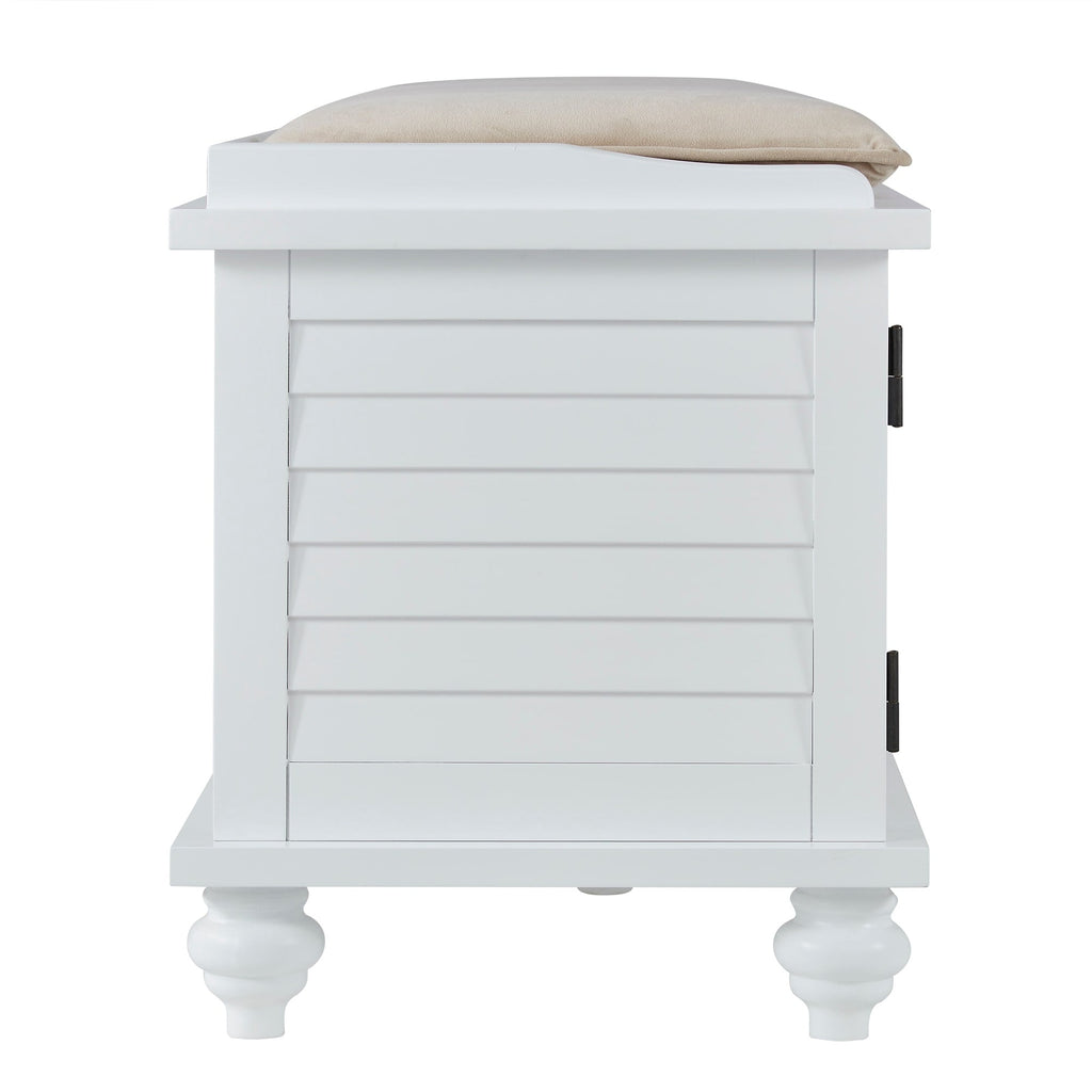 Banc de rangement à porte à volets Maybelle avec coussin en velours par iNSPIRE Q Classic