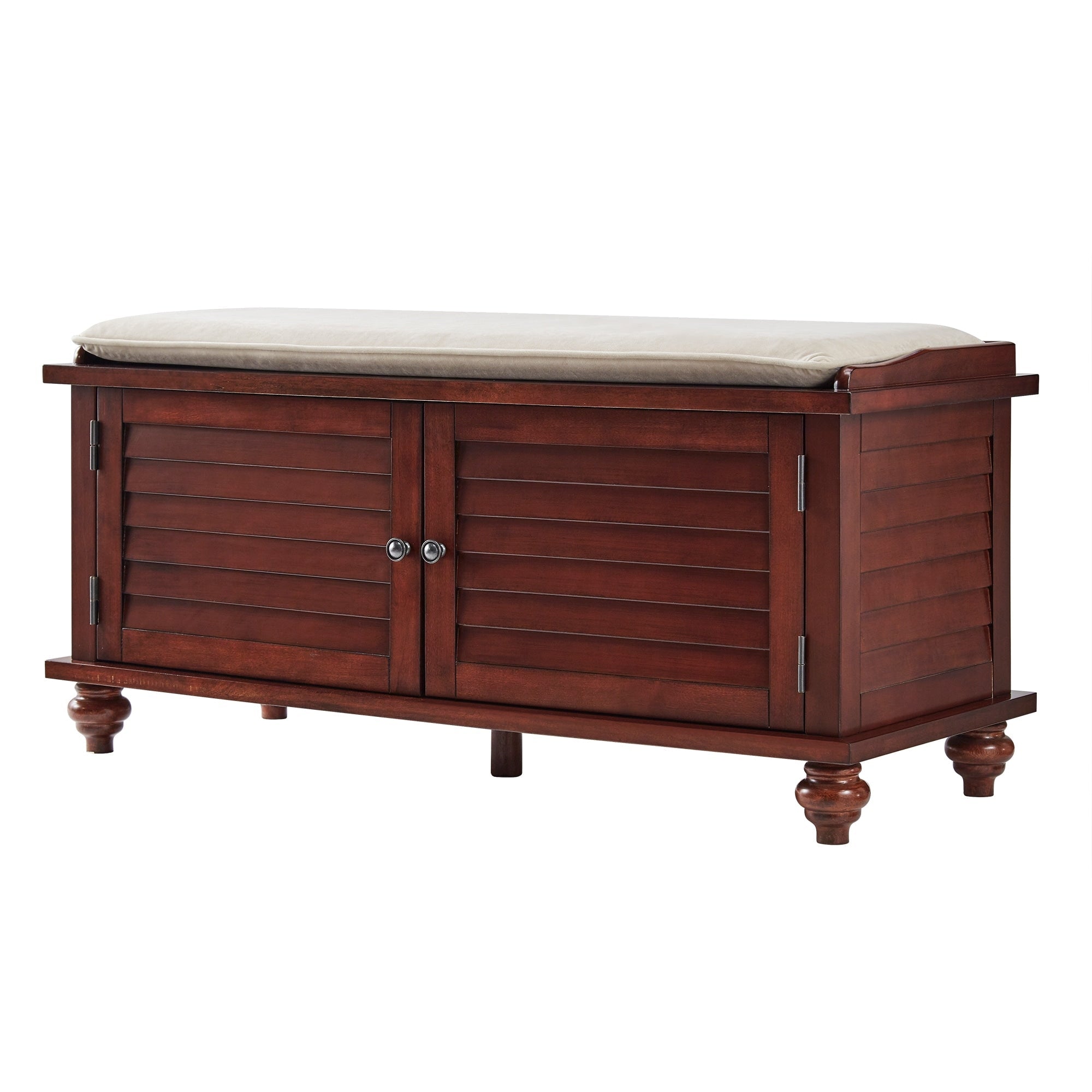 Banc de rangement à porte à volets Maybelle avec coussin en velours par iNSPIRE Q Classic