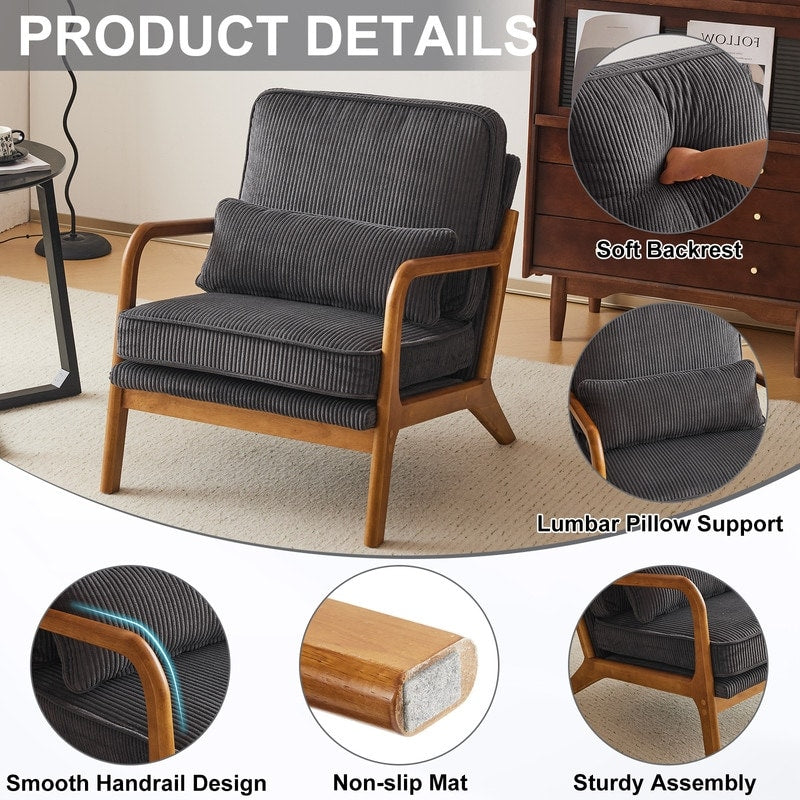 Chaise d'appoint rembourrée de style moderne du milieu du siècle