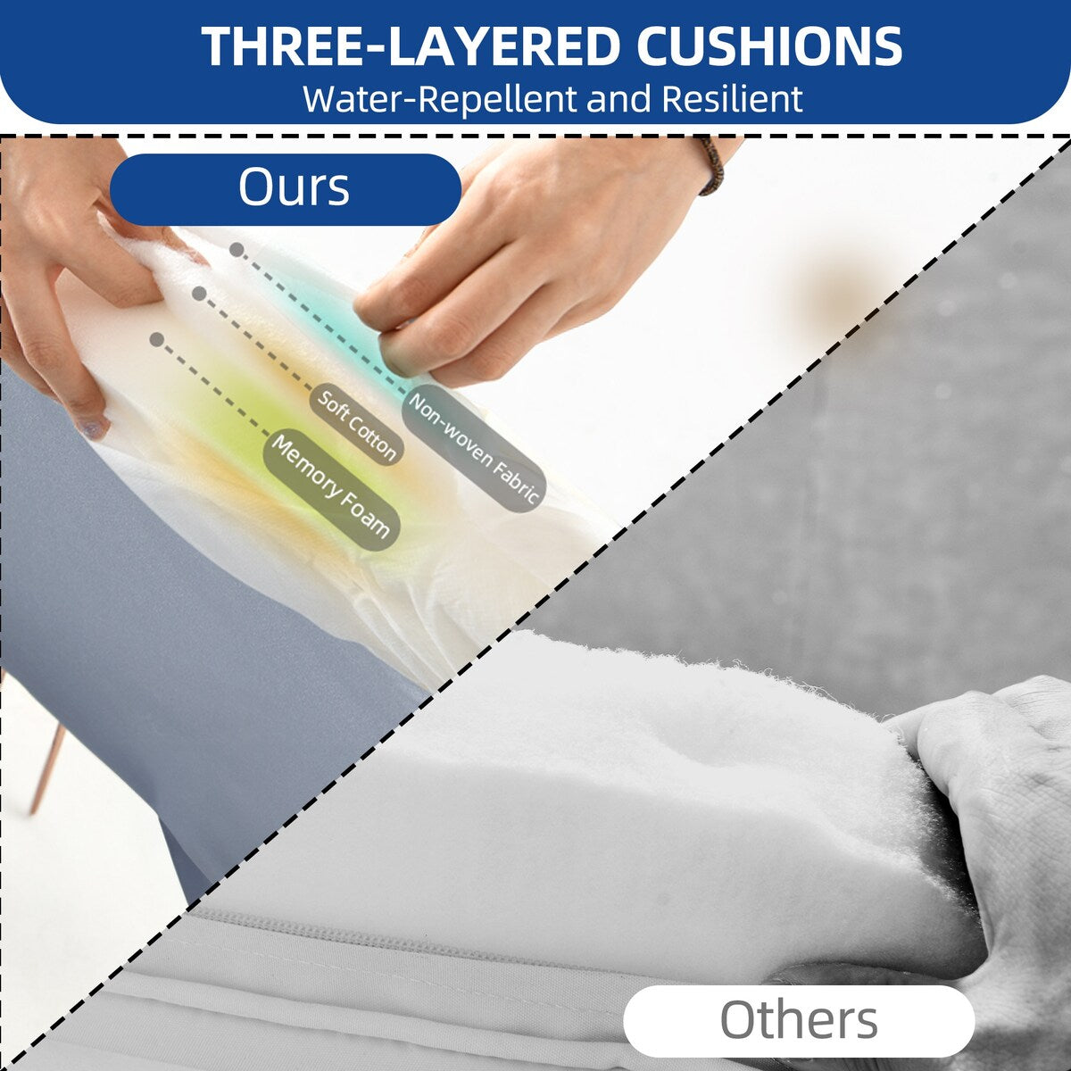 Ensemble de bistrot d'extérieur en osier Moasis 3 pièces avec 2 chaises et table basse