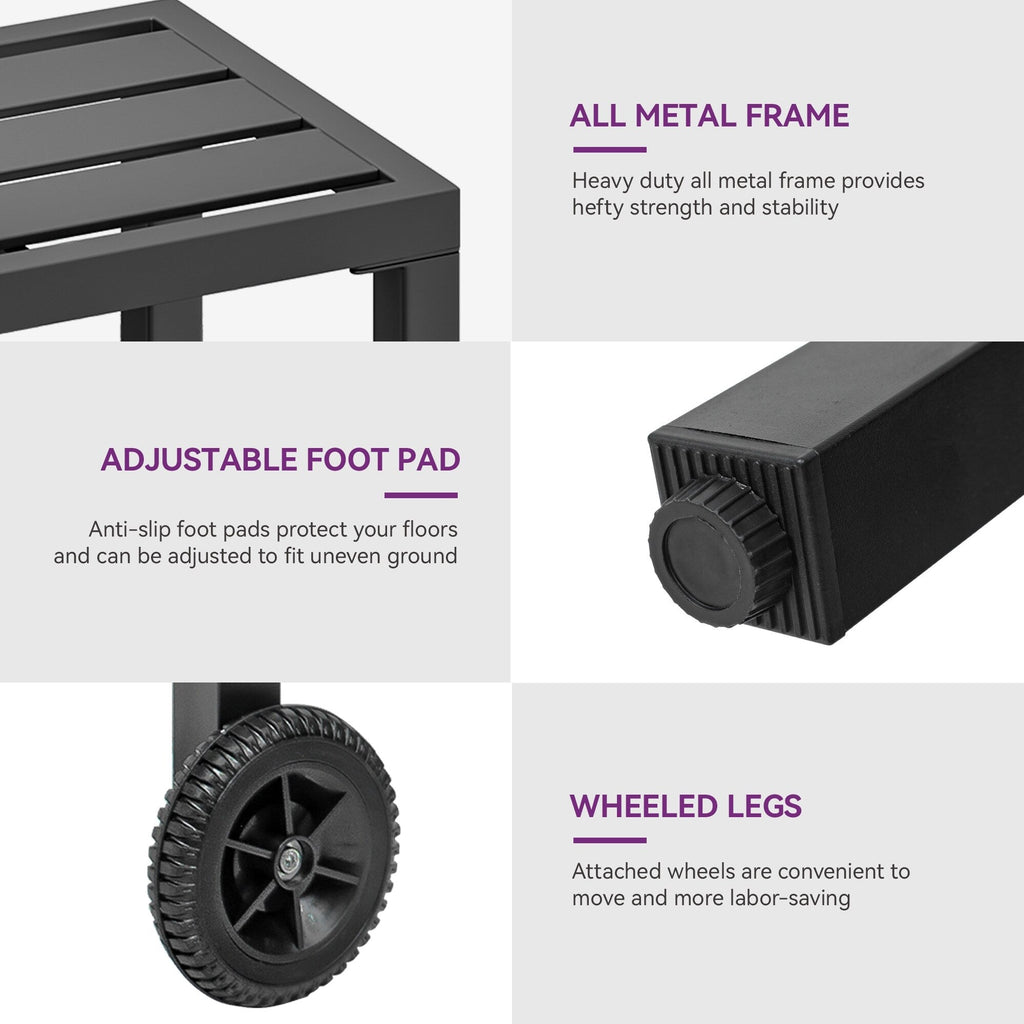 Table de bar en métal Moasis Patio avec roulettes
