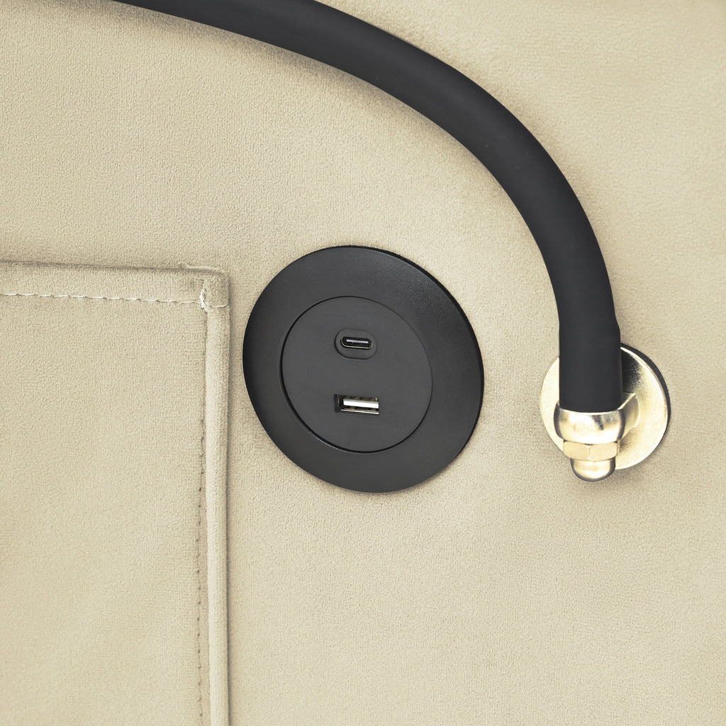 Canapé-lit convertible 3 en 1 moderne 70.86 avec dossier réglable et port de chargement USB pour le salon