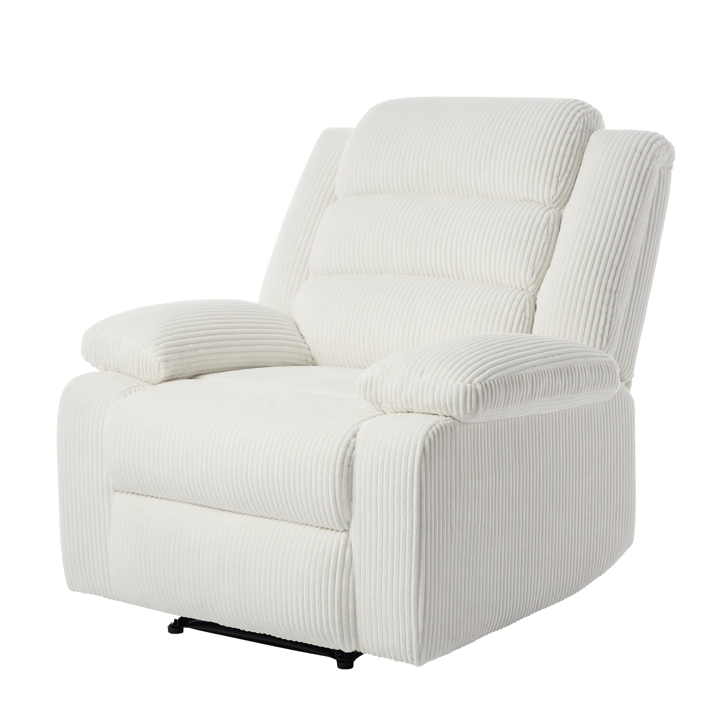 Fauteuil inclinable manuel moderne en velours côtelé, fauteuil inclinable réglable avec accoudoirs larges