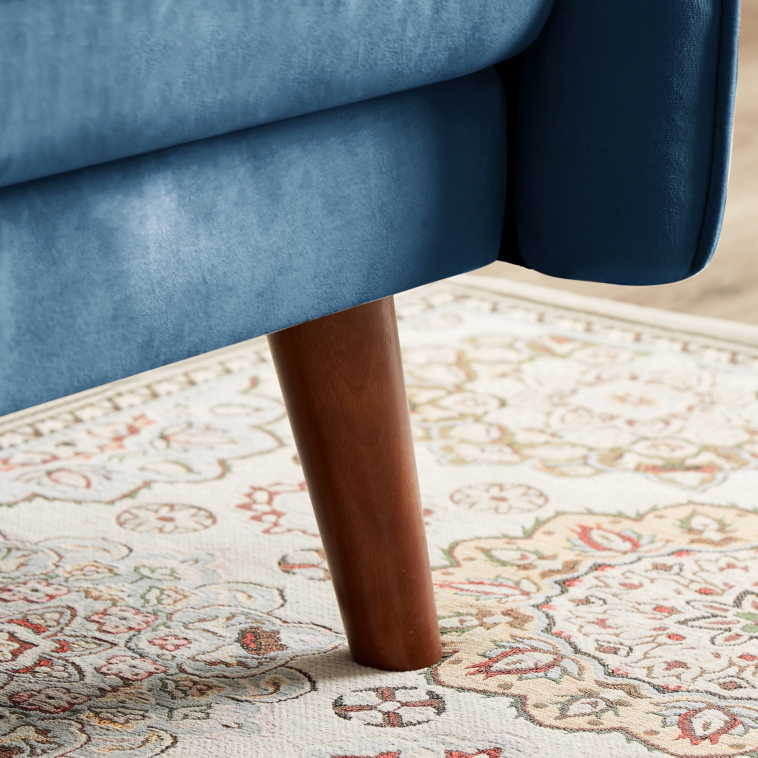 Canapé-lit futon moderne, canapé-lit convertible avec pieds fuselés en bois, 78,35 po, petit canapé à dossier divisé pour salon