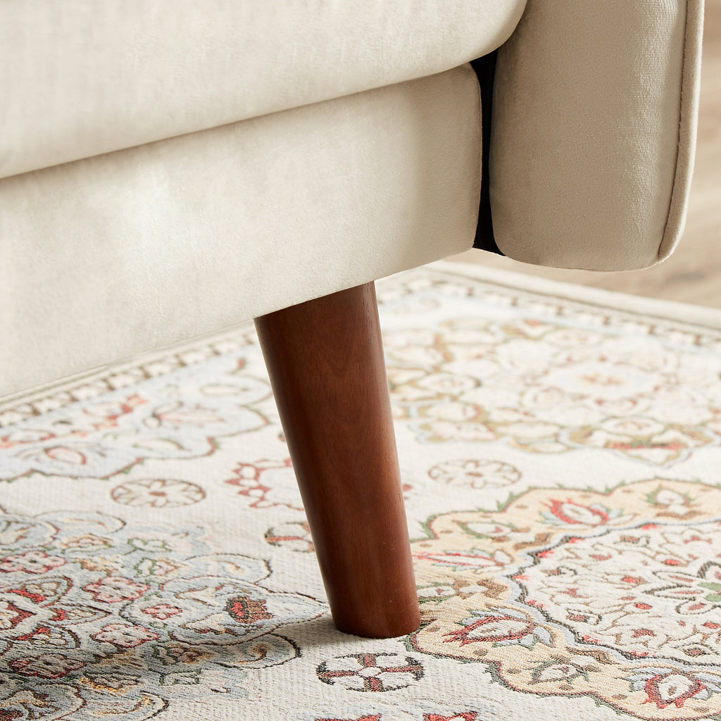 Canapé-lit futon moderne, canapé-lit convertible avec pieds fuselés en bois, 78,35 po, petit canapé à dossier divisé pour salon