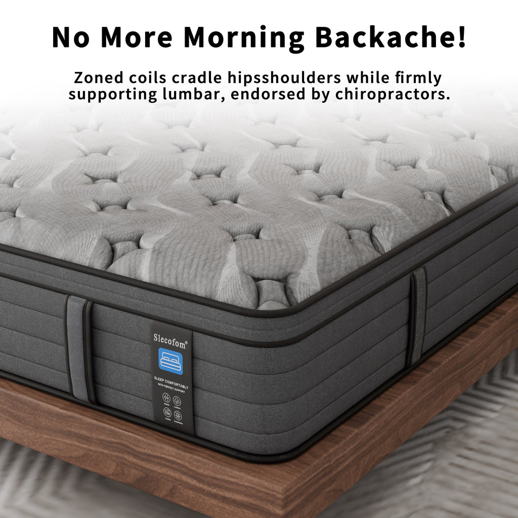 Matelas hybride Modland 14 pouces à plateau-coussin moyen, matelas à ressorts ensachés dans une boîte