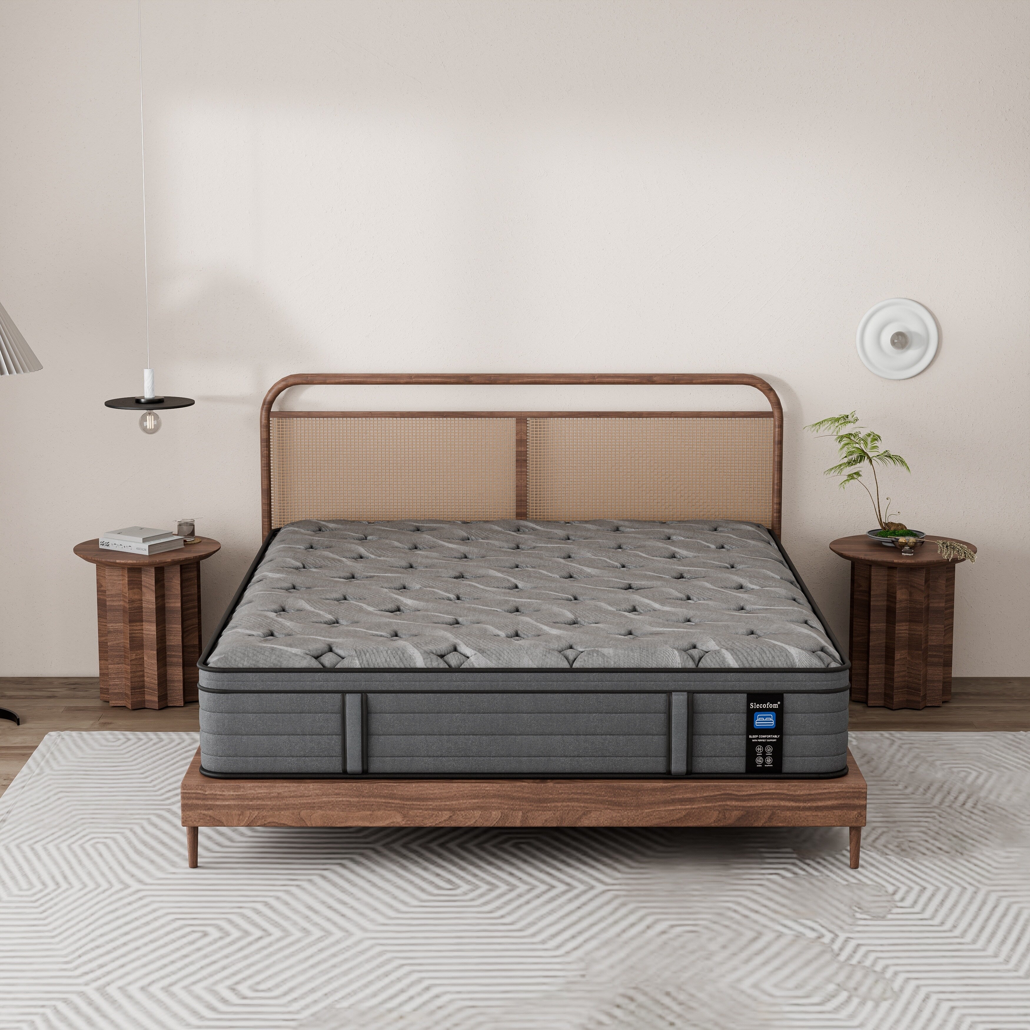 Matelas hybride Modland 14 pouces à plateau-coussin moyen, matelas à ressorts ensachés dans une boîte
