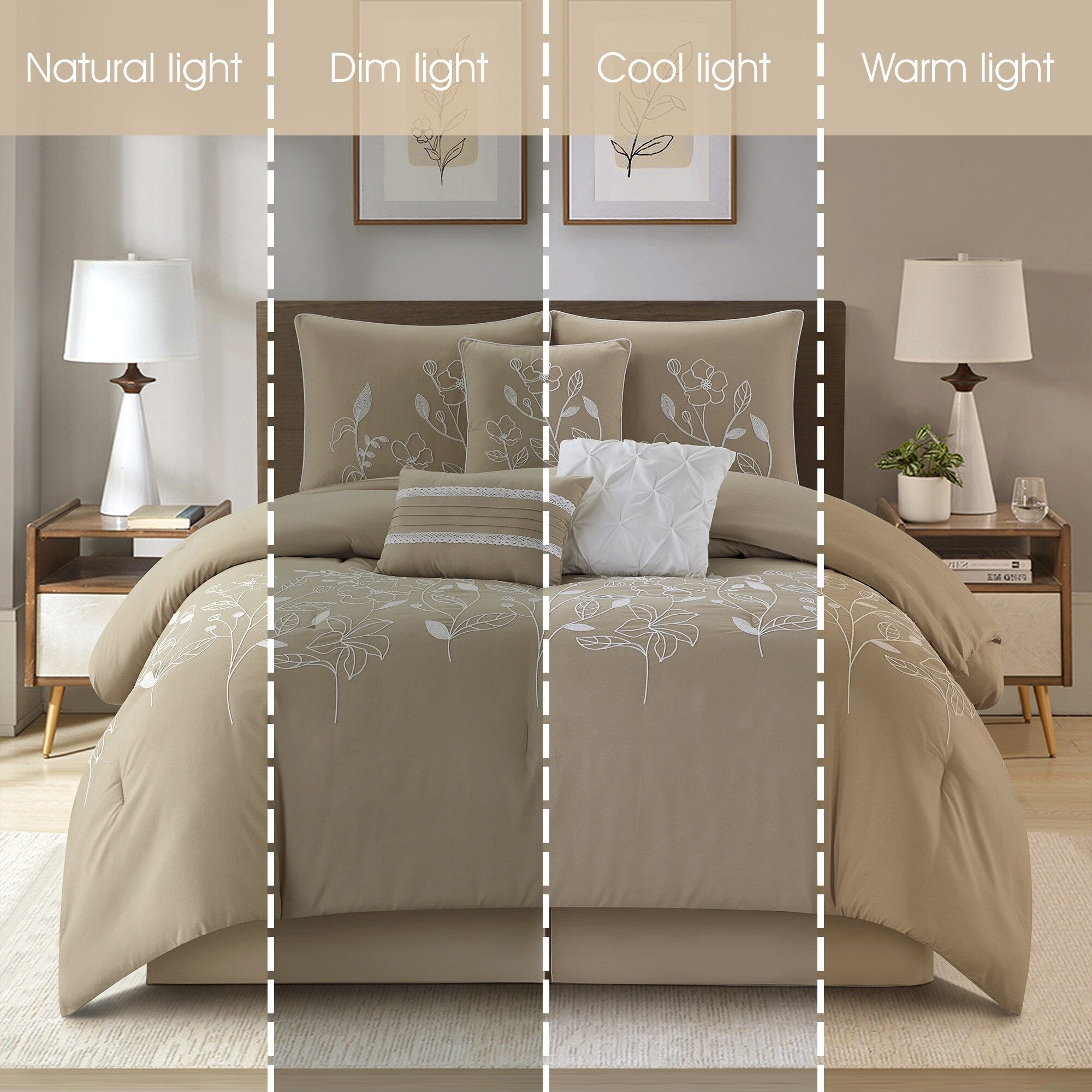 Ensemble de couette florale botanique Nanshing Taylor 7 pièces