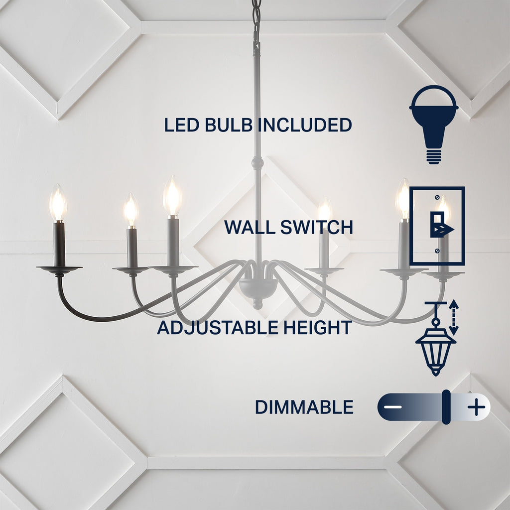 Lustre LED en fer à 6 lumières, 34,75 $, par JONATHAN Y
