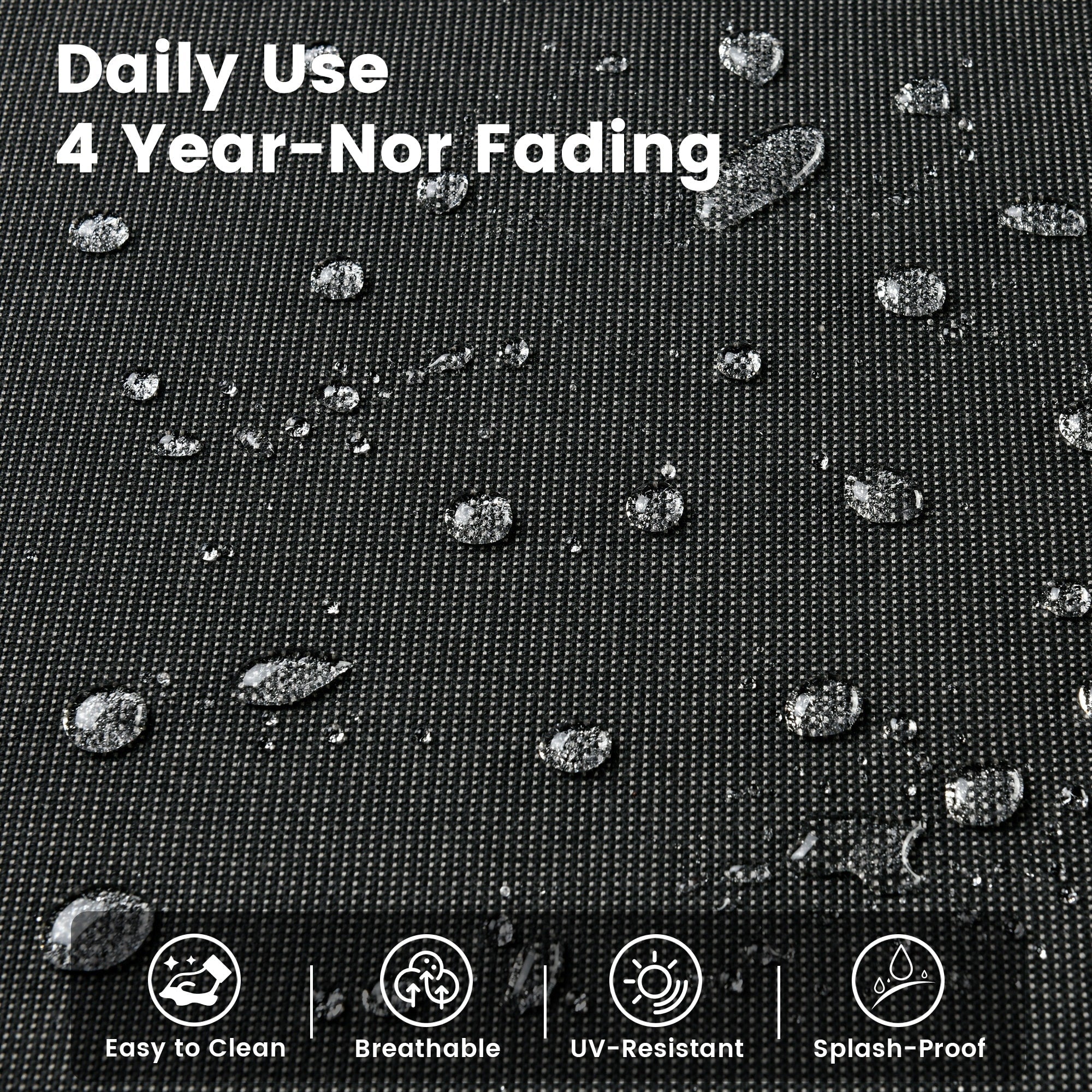 Ensemble de 9 chaises pivotantes d'extérieur en osier OVIOS avec table à feu