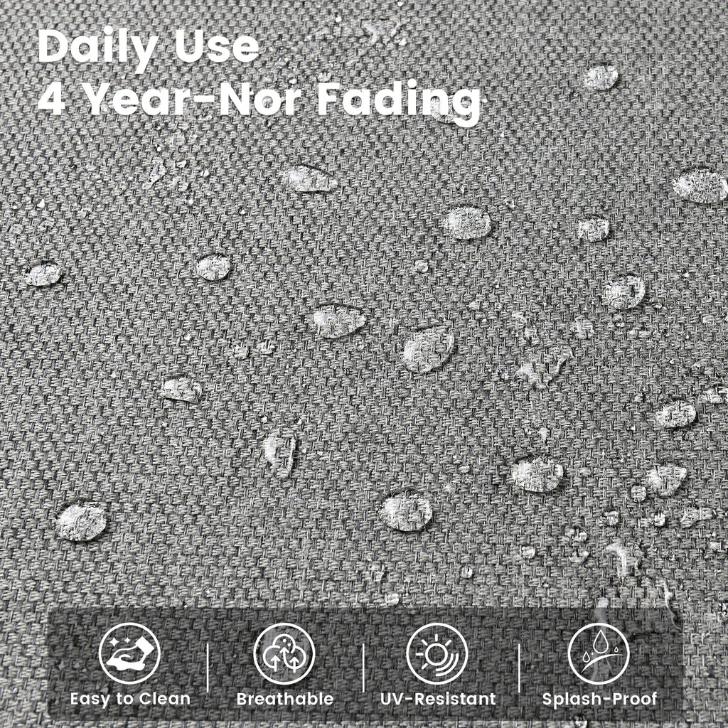 Ensemble de 9 chaises pivotantes d'extérieur en osier OVIOS avec table à feu