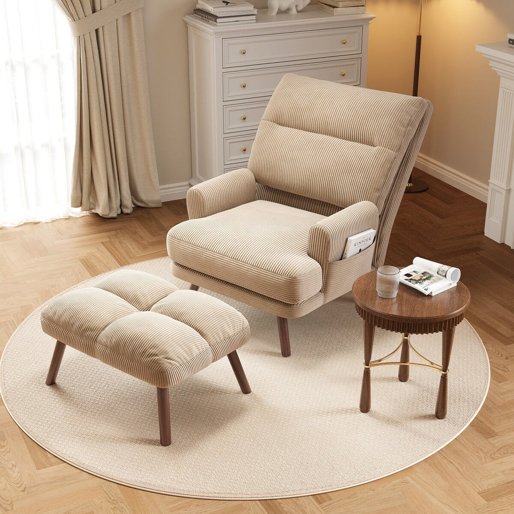 Fauteuil inclinable réglable OVIOS avec pouf