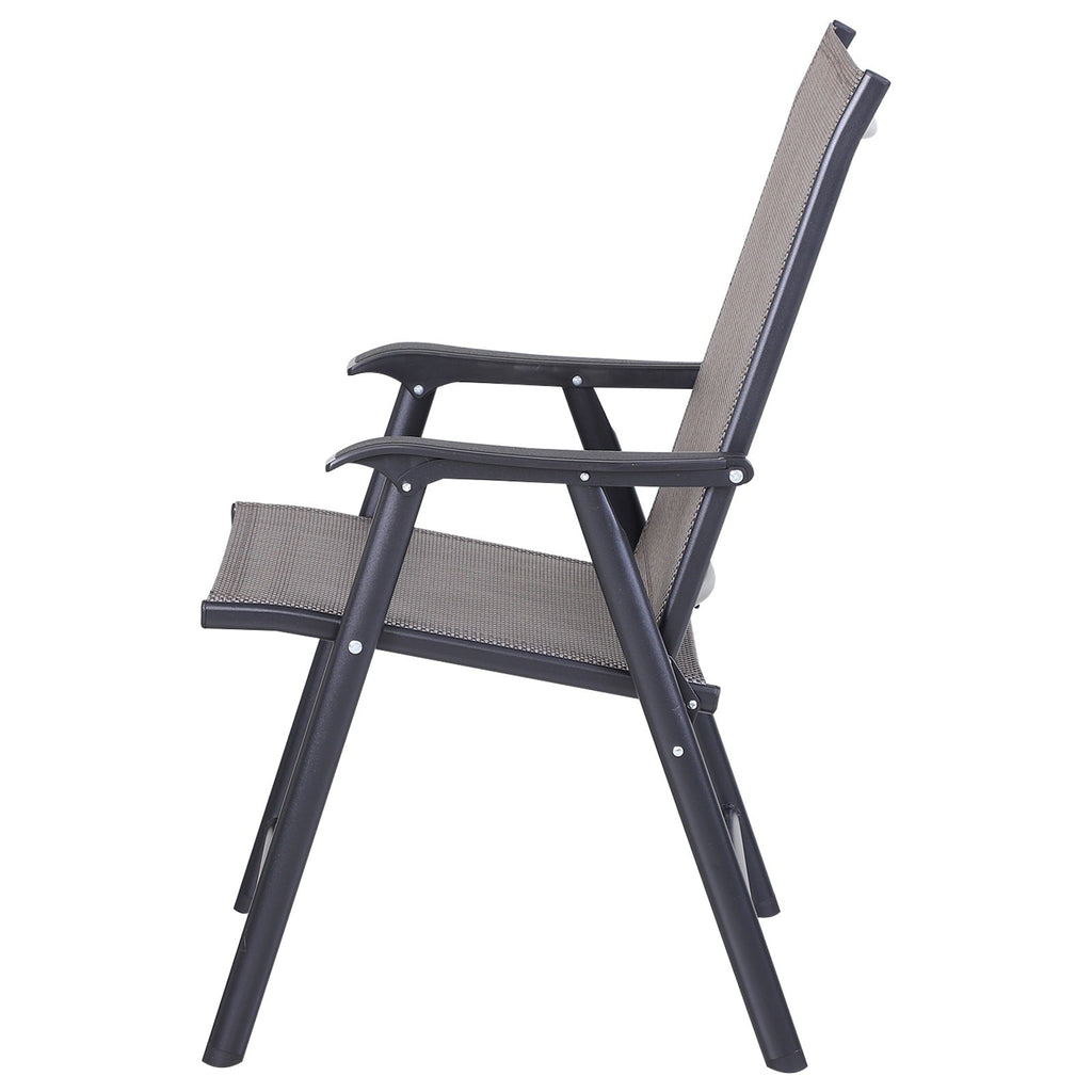 Ensemble de 4 chaises de patio pliantes Outsunny au design simple et chic, confortables pour la terrasse, le jardin, la cour et les voyages