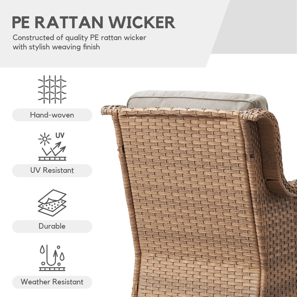 Chaises à bascule d'extérieur en osier Gymojoy avec base pivotante (lot de 2)