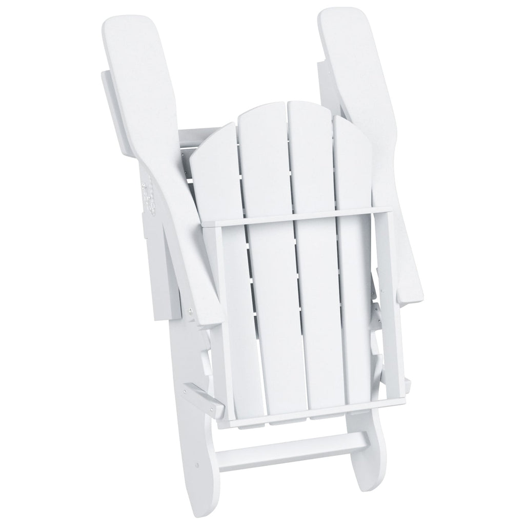 Chaise Adirondack pliable Polytrends Laguna en PEHD pour terrasse extérieure toutes saisons avec pouf (ensemble 2 pièces)