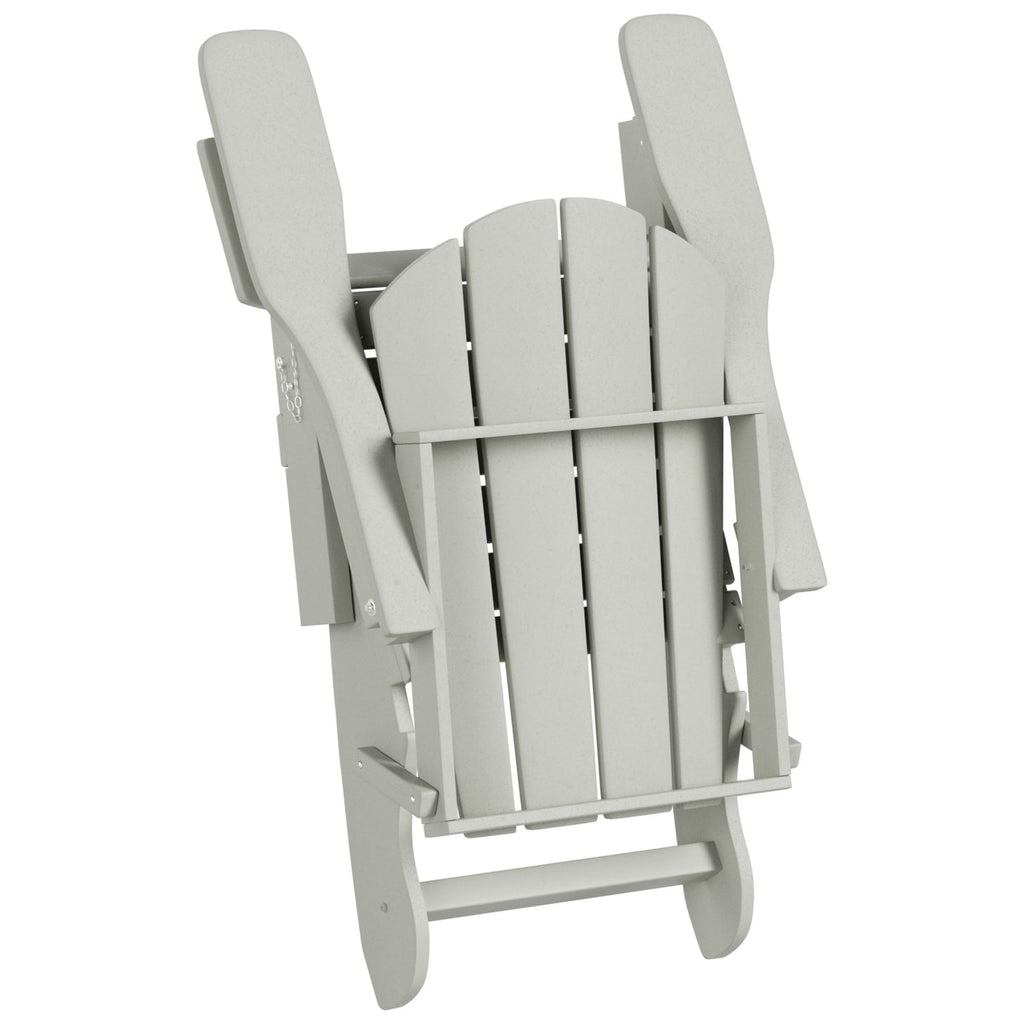 Chaise Adirondack pliable Polytrends Laguna en PEHD pour terrasse extérieure toutes saisons avec pouf (ensemble 2 pièces)