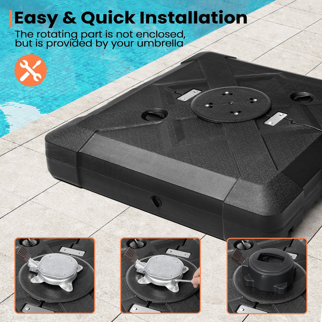 Base de parasol déporté Pellebant de 220 lb avec roulettes - N/A