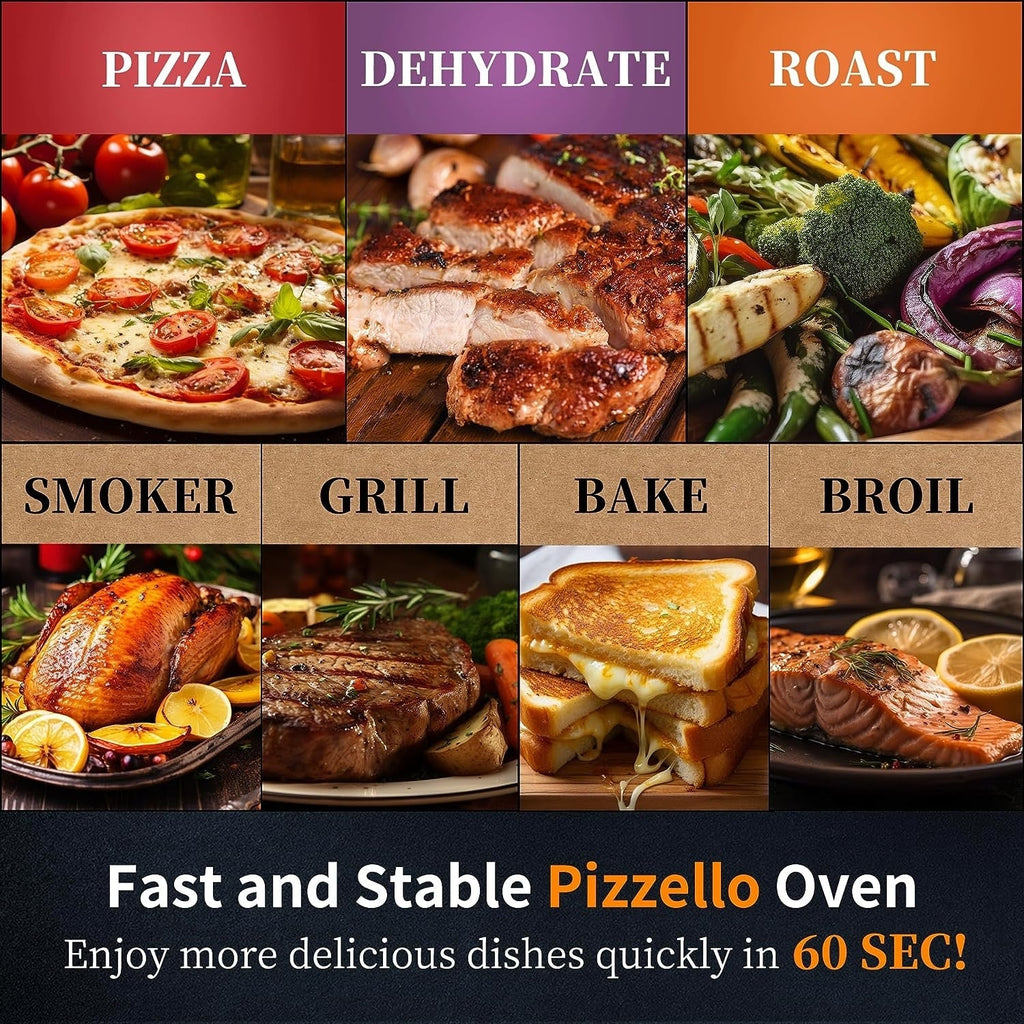 Four à pizza extérieur multicombustible, machine à pizza cuite sur pierre avec brûleur à gaz et boîte à bois - 12 pouces