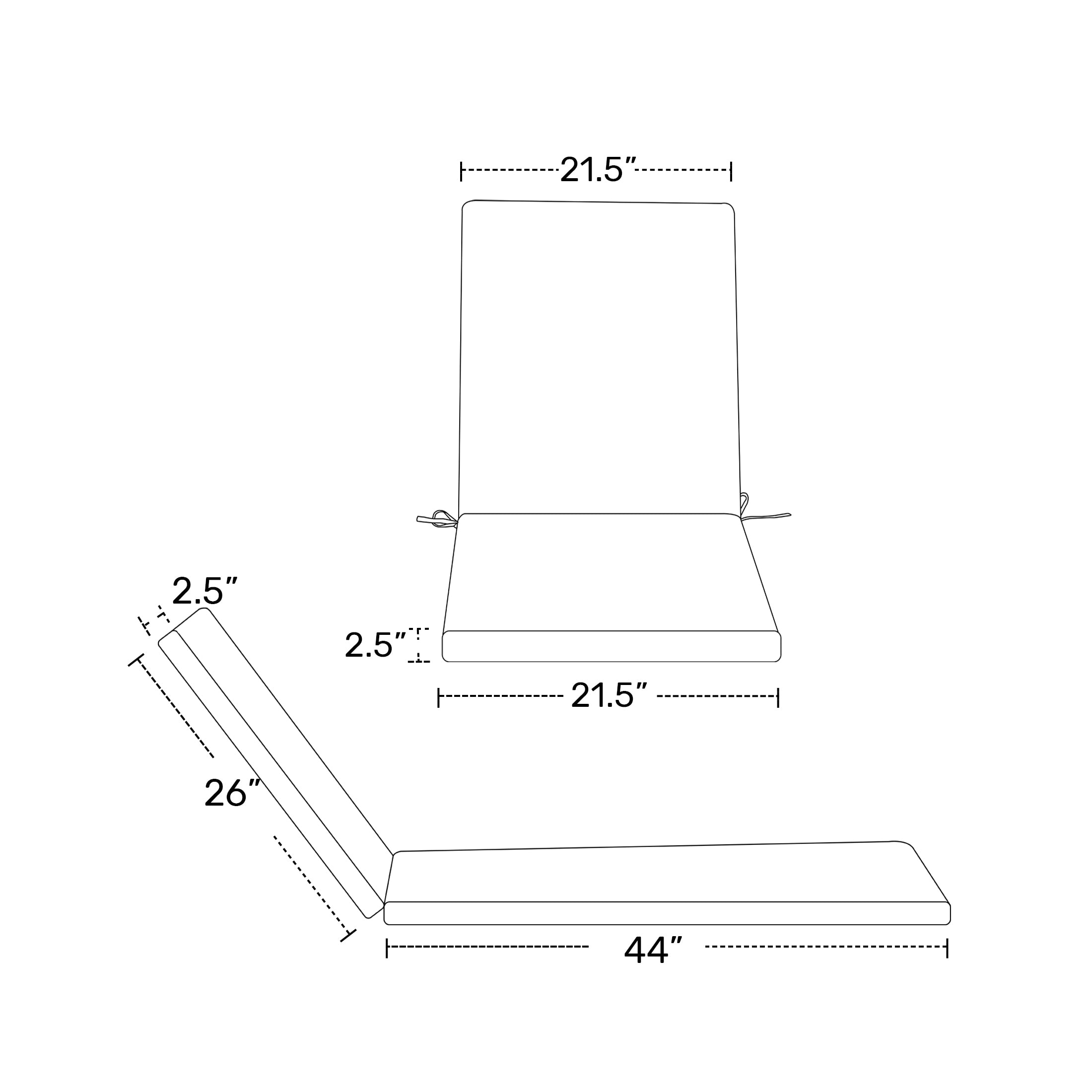 Coussins de chaise longue d'extérieur Polytrends, résistants à la décoloration, toutes saisons (lot de 2)