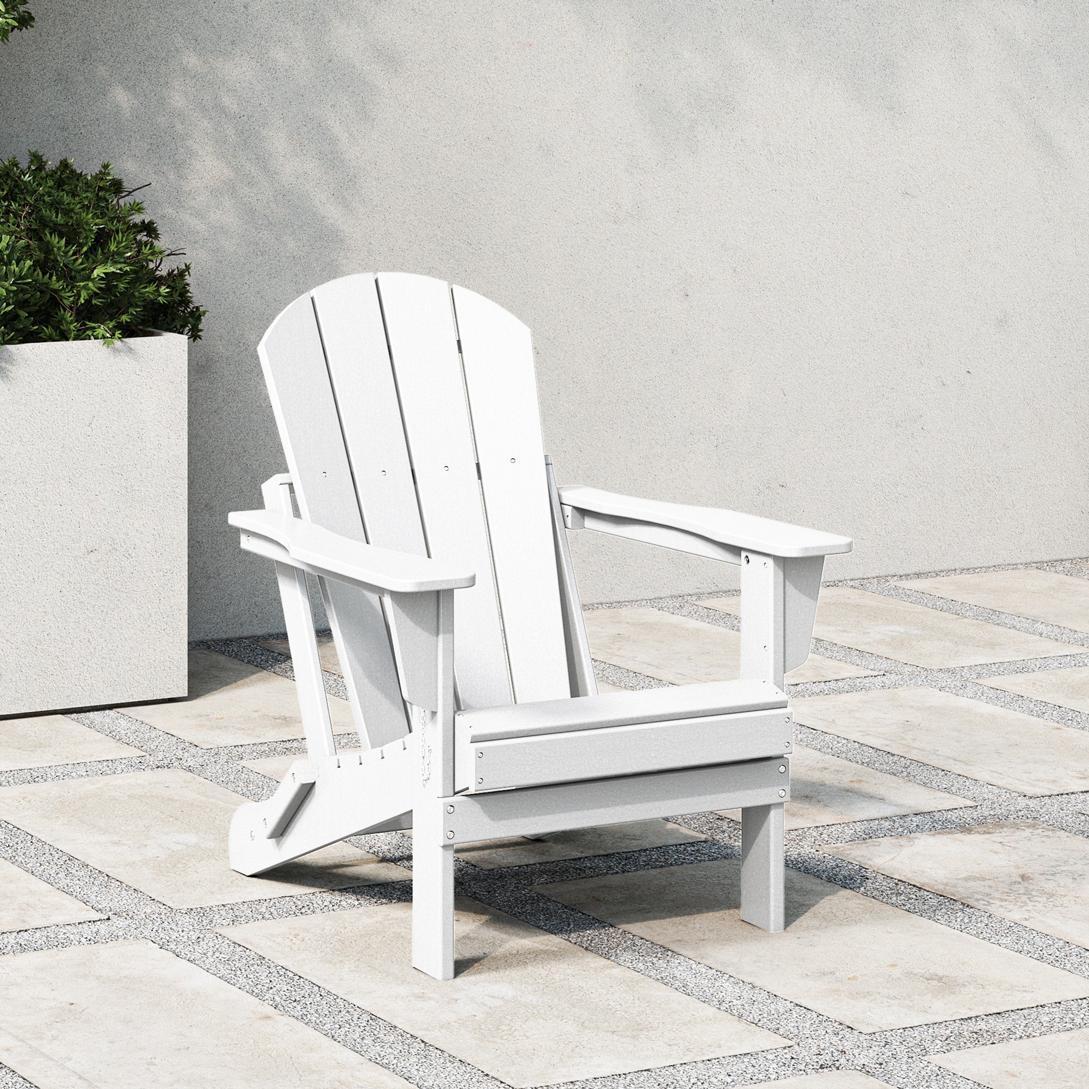 Chaise pliante Adirondack Polytrends Laguna résistante à la décoloration et aux intempéries pour patio extérieur
