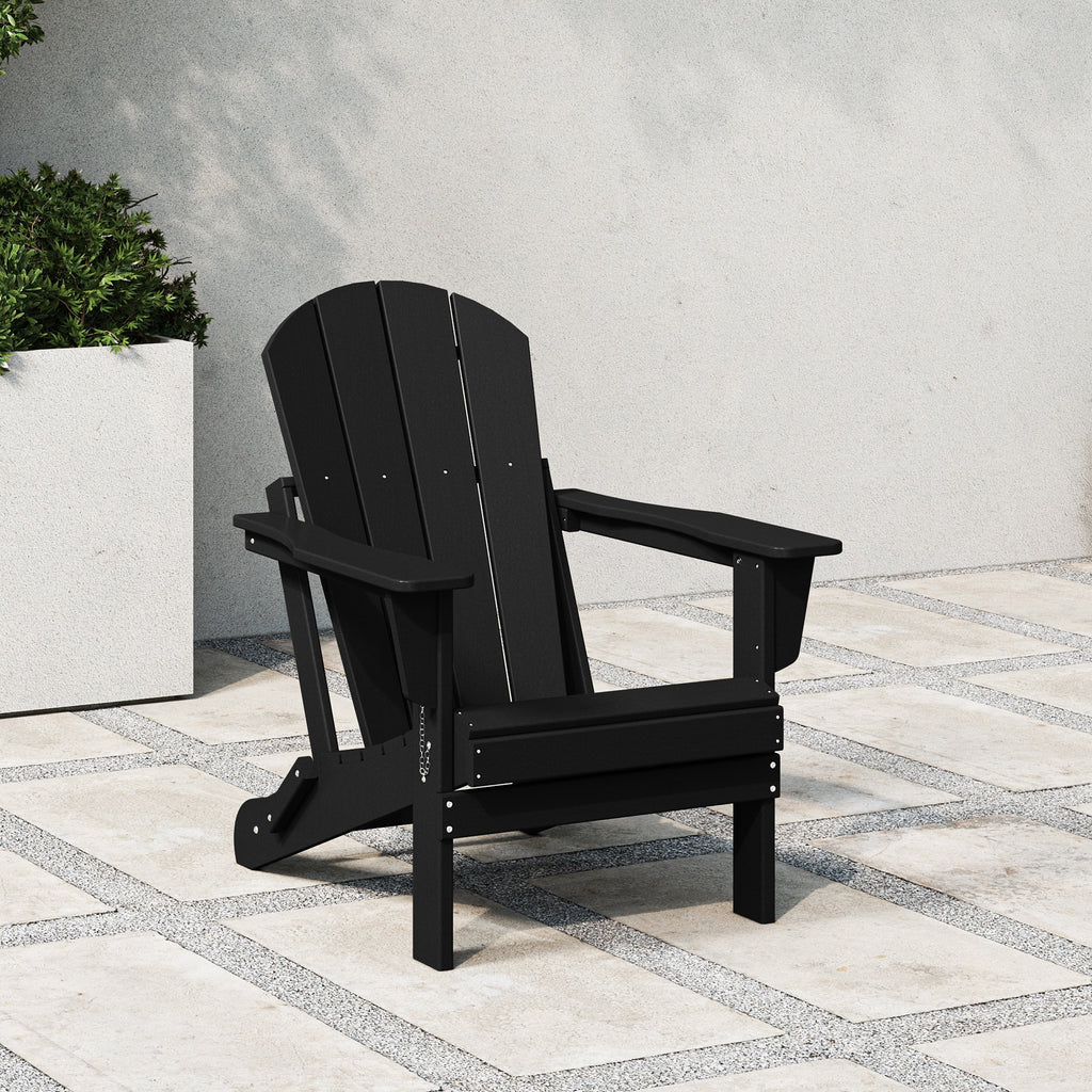 Chaise pliante Adirondack Polytrends Laguna résistante à la décoloration et aux intempéries pour patio extérieur