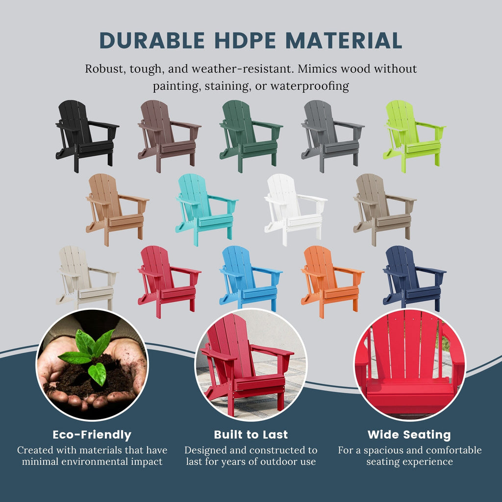 Chaises pliantes Adirondack Polytrends Laguna résistantes aux intempéries (lot de 2)