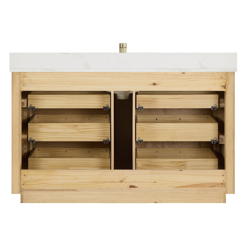 Meuble-lavabo Porto avec dessus en quartz blanc sans miroir