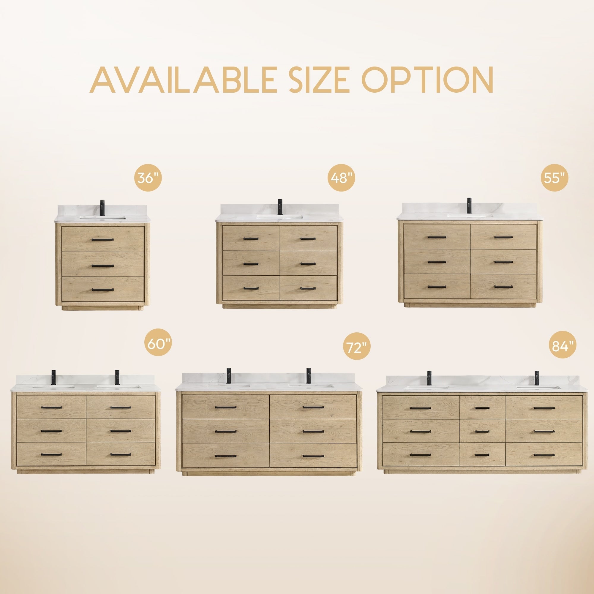 Meuble-lavabo Porto avec dessus en quartz blanc sans miroir