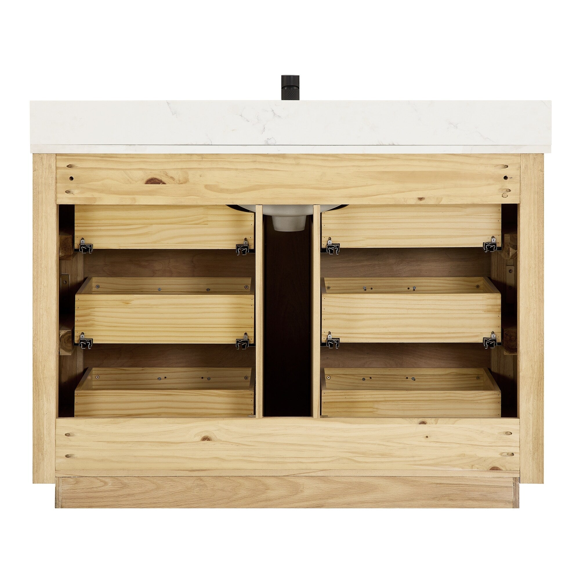 Meuble-lavabo Porto avec dessus en quartz blanc sans miroir