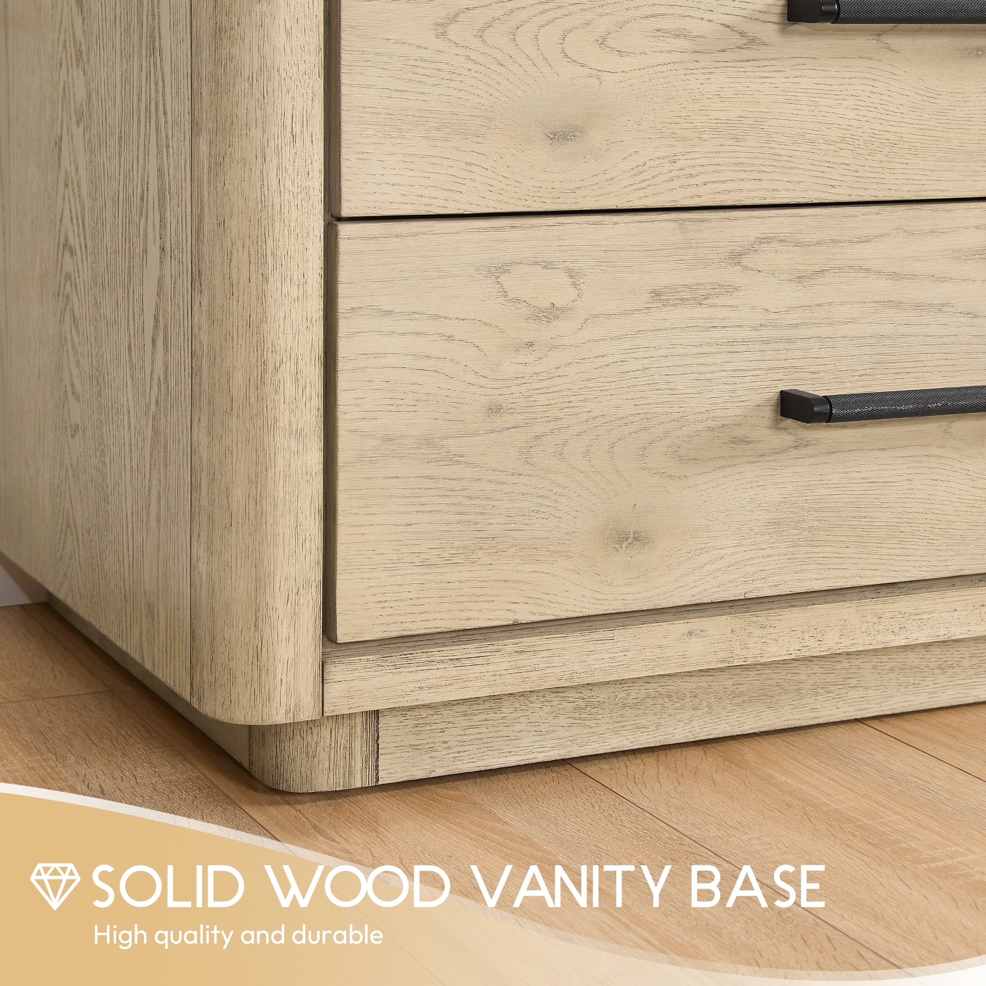 Meuble-lavabo Porto avec dessus en quartz blanc sans miroir