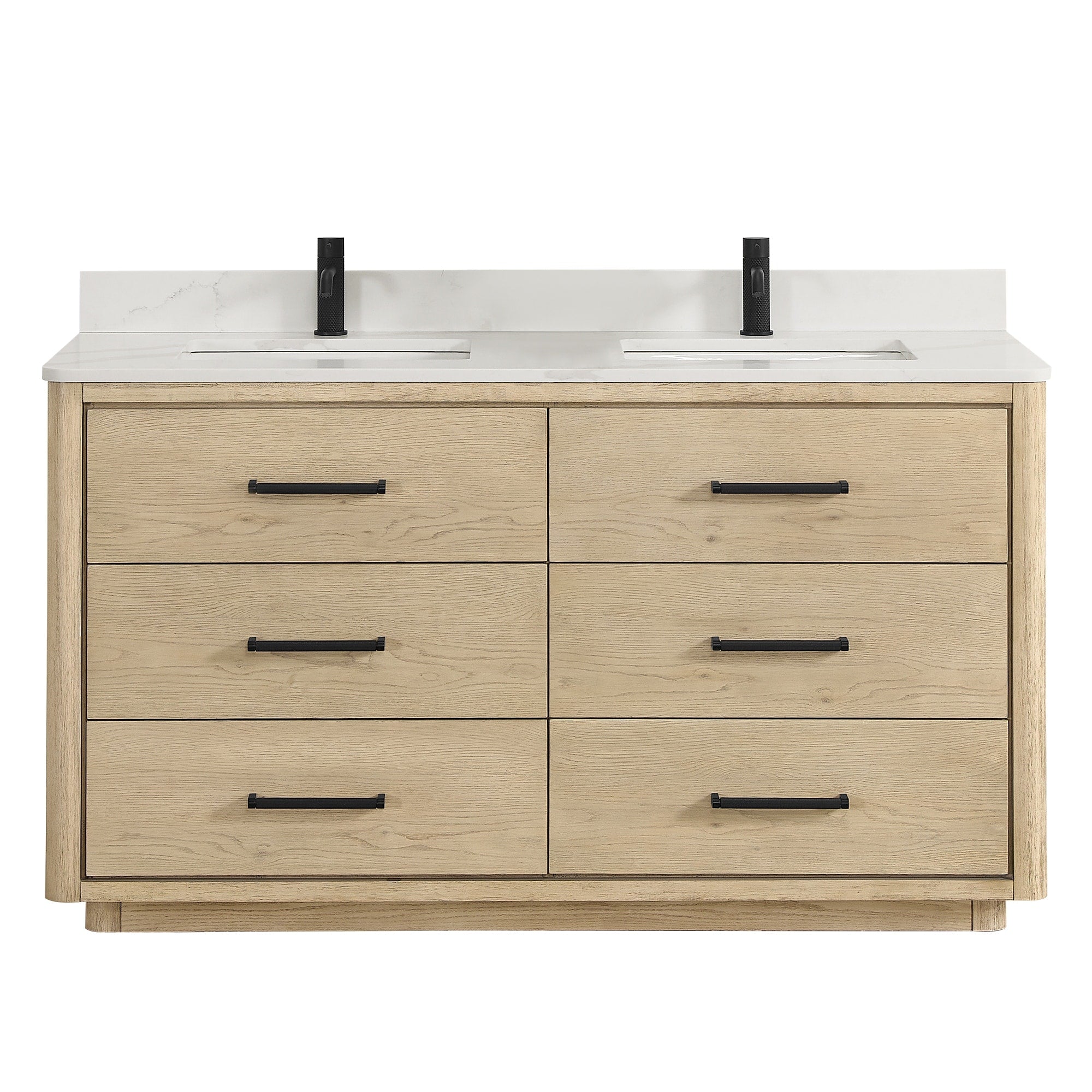 Meuble-lavabo Porto avec dessus en quartz blanc sans miroir