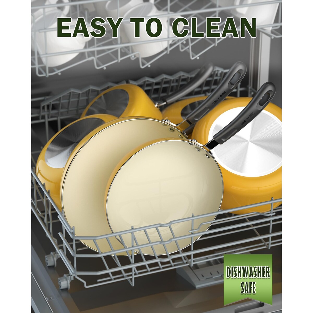 Ensemble de casseroles et poêles antiadhésives, batterie de cuisine en céramique 10 pièces, ensemble de cuisson antiadhésif avec casseroles