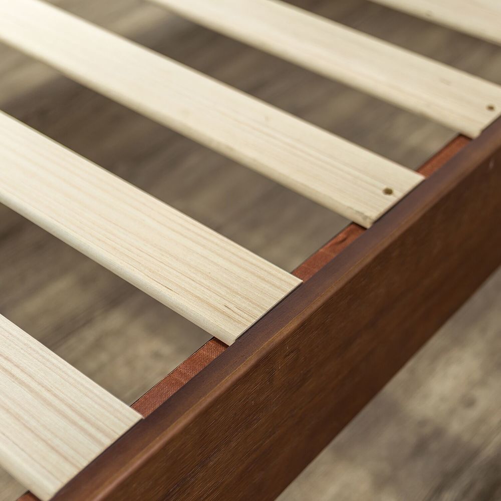 Lit plateforme de luxe en bois massif expresso antique Priage par Zinus