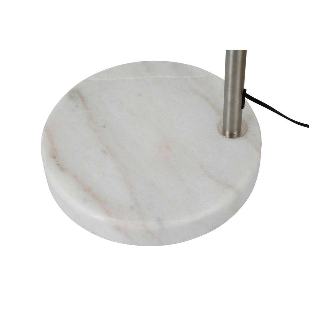 Lampadaire arqué réglable en acier Q-Max 81 avec abat-jour extra large et base en marbre