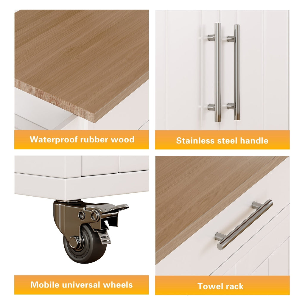 Îlot de cuisine roulant avec armoire de rangement