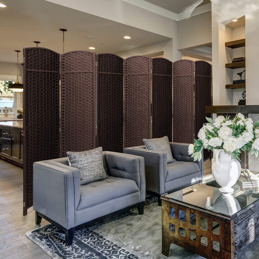 Cloison de séparation pliable et brise-vue haute, 8 panneaux – 244 cm (L) x 49,5 cm (l) x 175 cm (H)