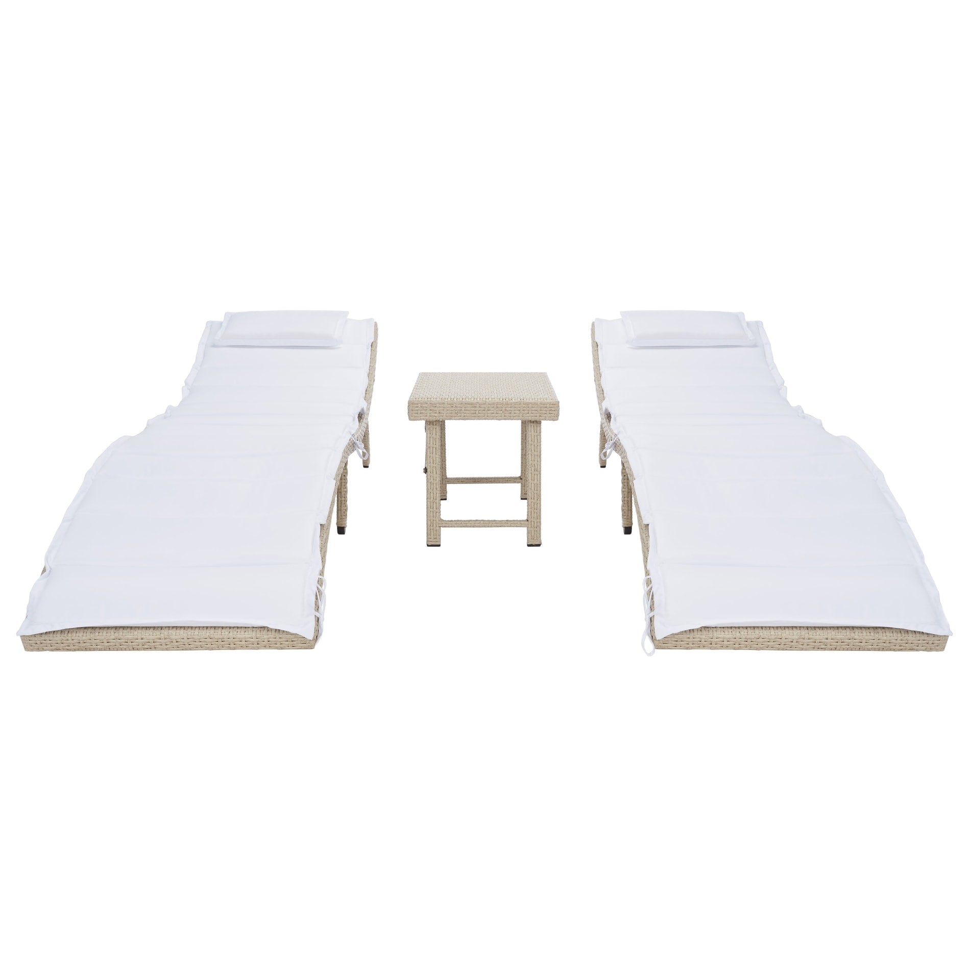 Ensemble de chaises longues d'extérieur Blaguna 3 pièces SAFAVIEH - 83 L x 20 P x 24 H