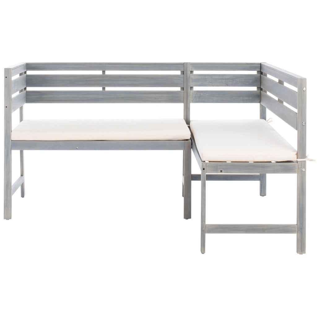 Ensemble de salon d'angle d'extérieur Kenna 3 pièces pour balcon SAFAVIEH - 39 L x 19 P x 33 H