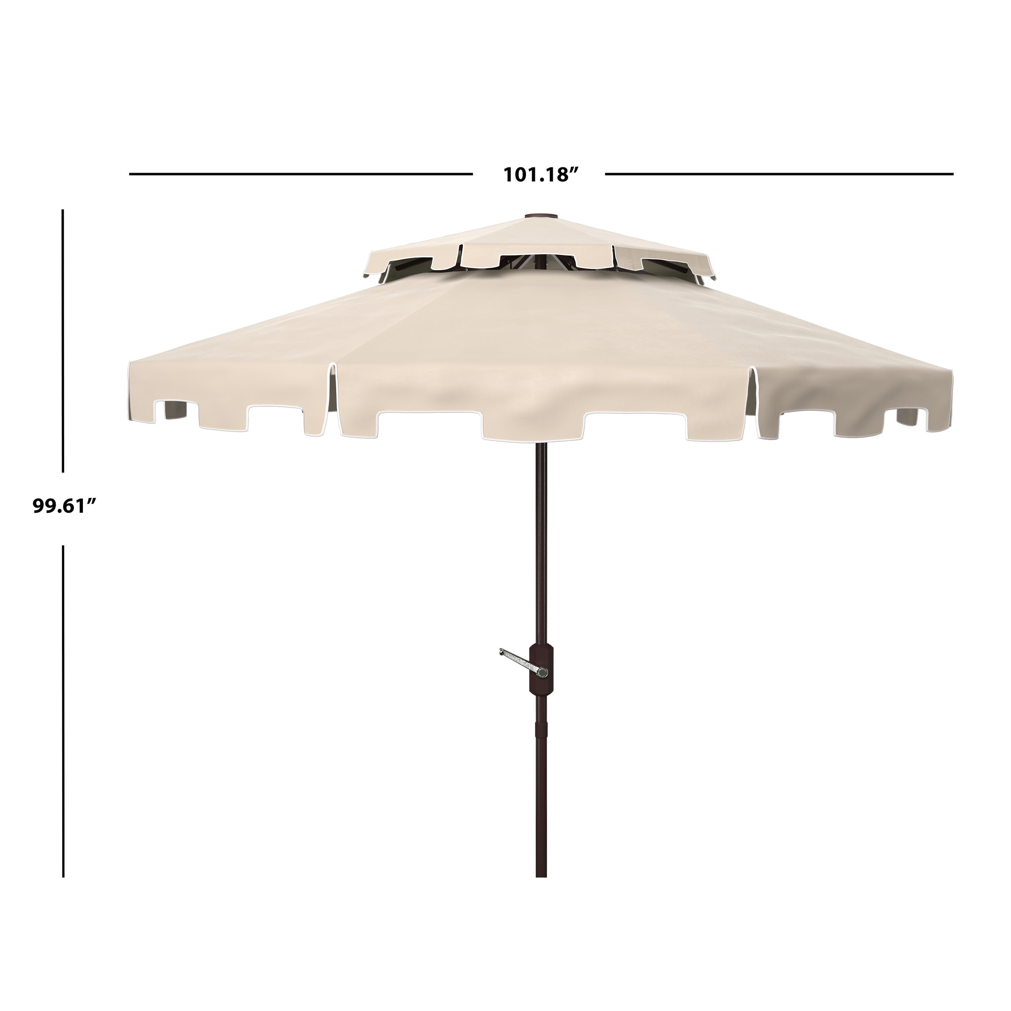 Parasol de marché double SAFAVIEH Outdoor Livia 9 pieds, base non incluse