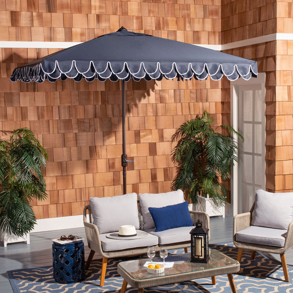 Parasol carré d'extérieur SAFAVIEH Naima Valance de 7,5 pieds