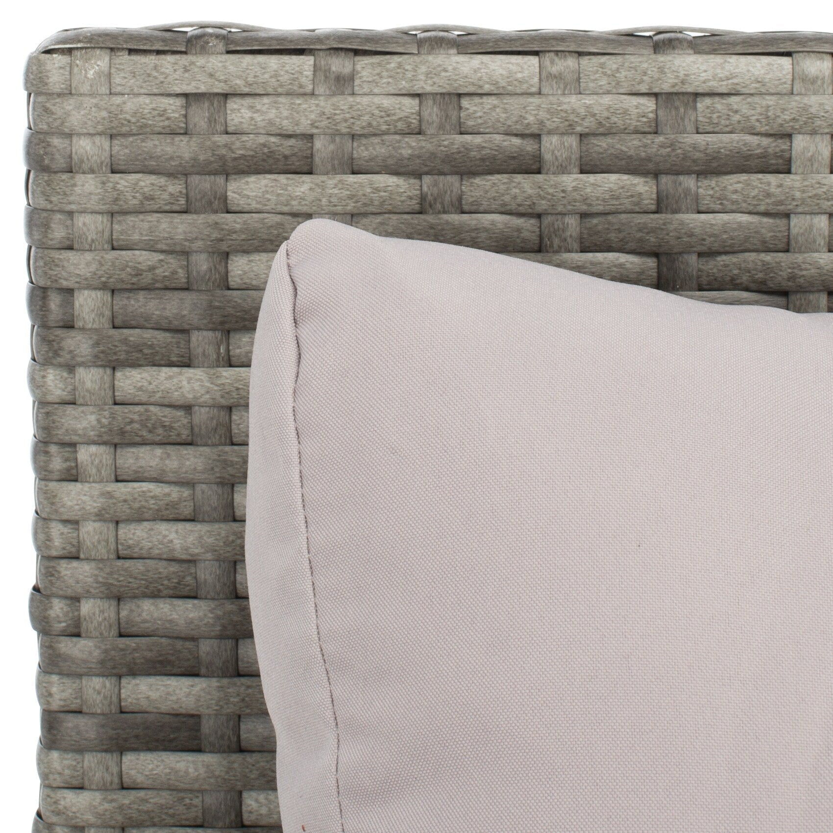 Lit de repos d'extérieur SAFAVIEH Taniyah en osier avec oreiller et coussins - 53 L x 28 P x 62 H