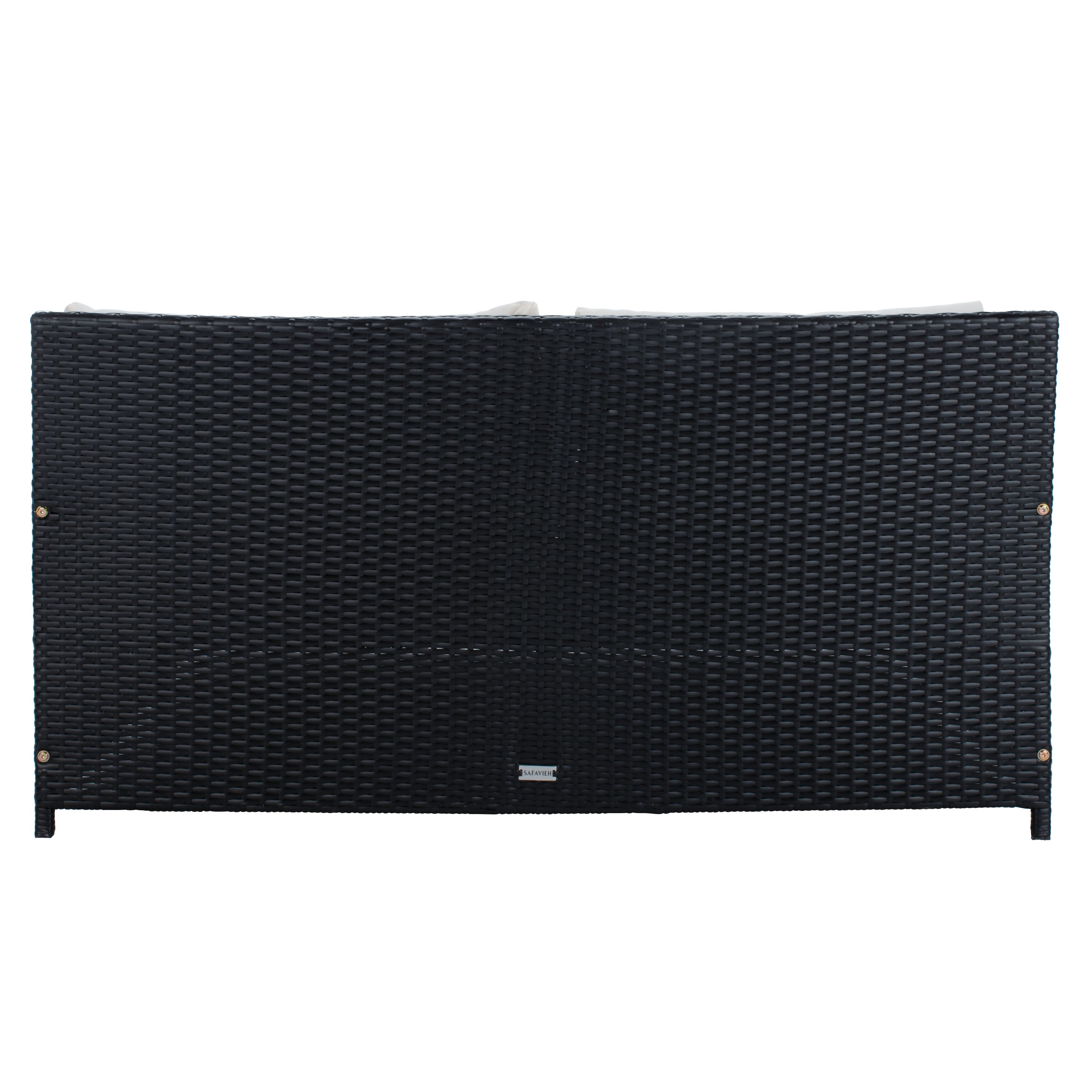 Lit de repos d'extérieur SAFAVIEH Taniyah en osier avec oreiller et coussins - 53 L x 28 P x 62 H