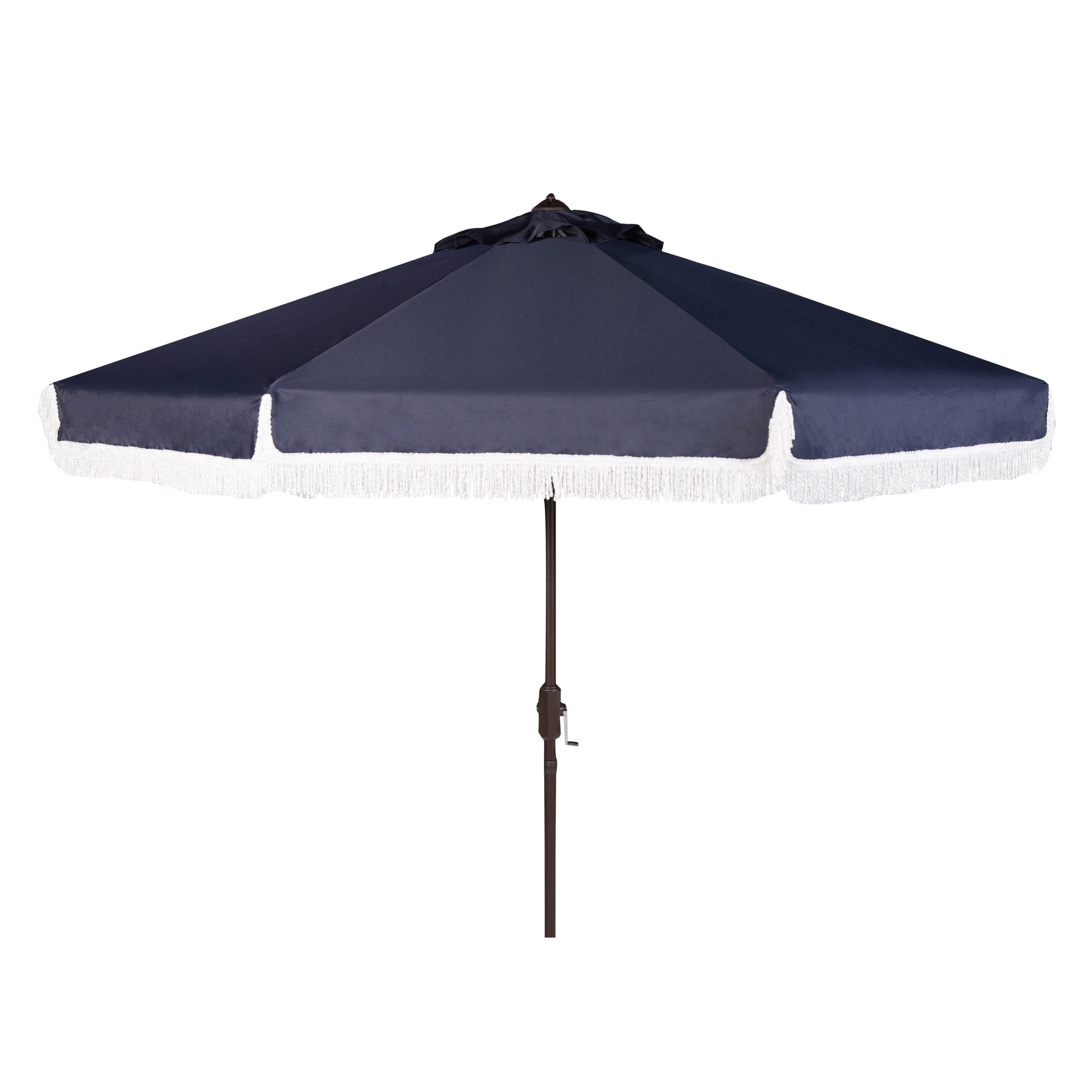 Parasol d'extérieur à manivelle SAFAVIEH Ronette Fringe de 9 pieds