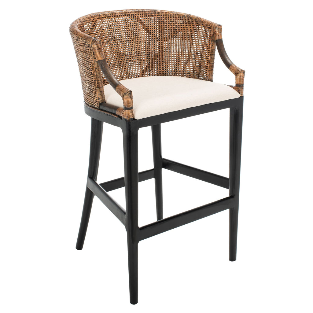 Tabouret de bar en rotin SAFAVIEH Virona de 76 cm (22,3 po l x 20,5 po l x 39 po H)