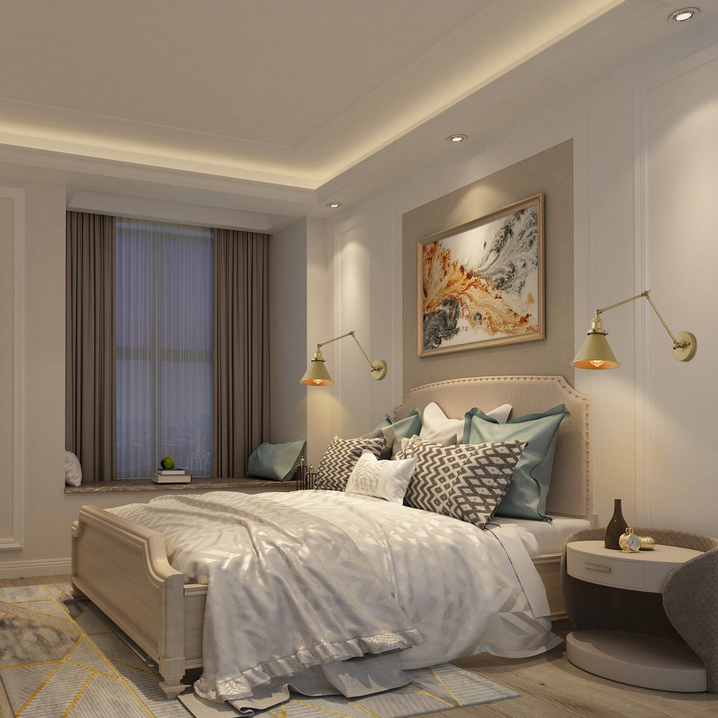 Lot de 2 appliques murales modernes à bras pivotant réglables et câblées