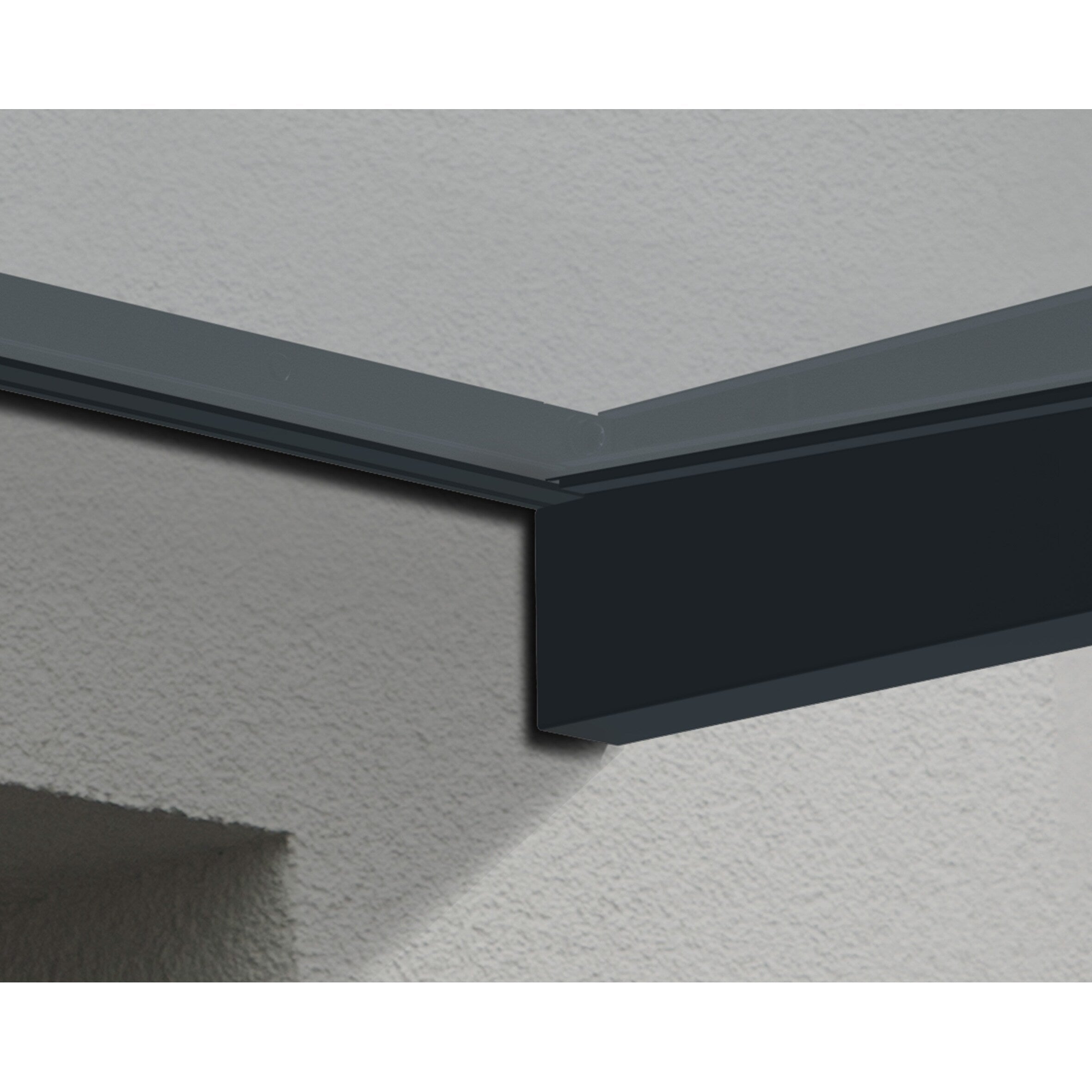 Auvent de porte et de fenêtre transparent gris Sophia de 3 pi