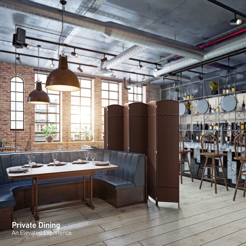 Séparateur de pièce Sorbus à 6 panneaux, cloison de séparation extra large et pliable, tissé à la main, à double charnière, en maille - 1,8 m